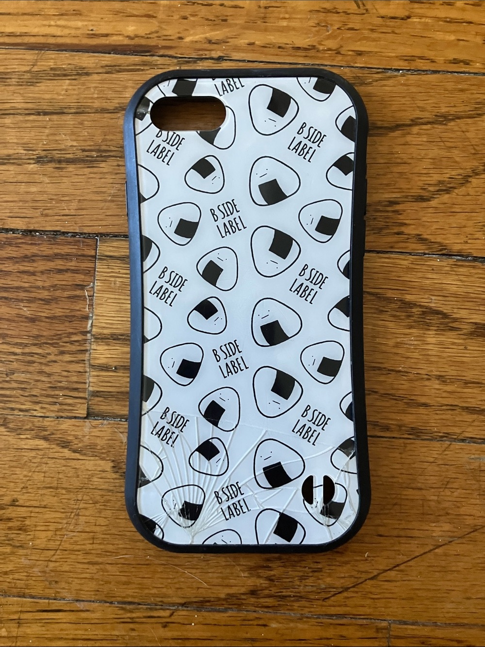 Phone Case with Black & White Onigiri Pattern -